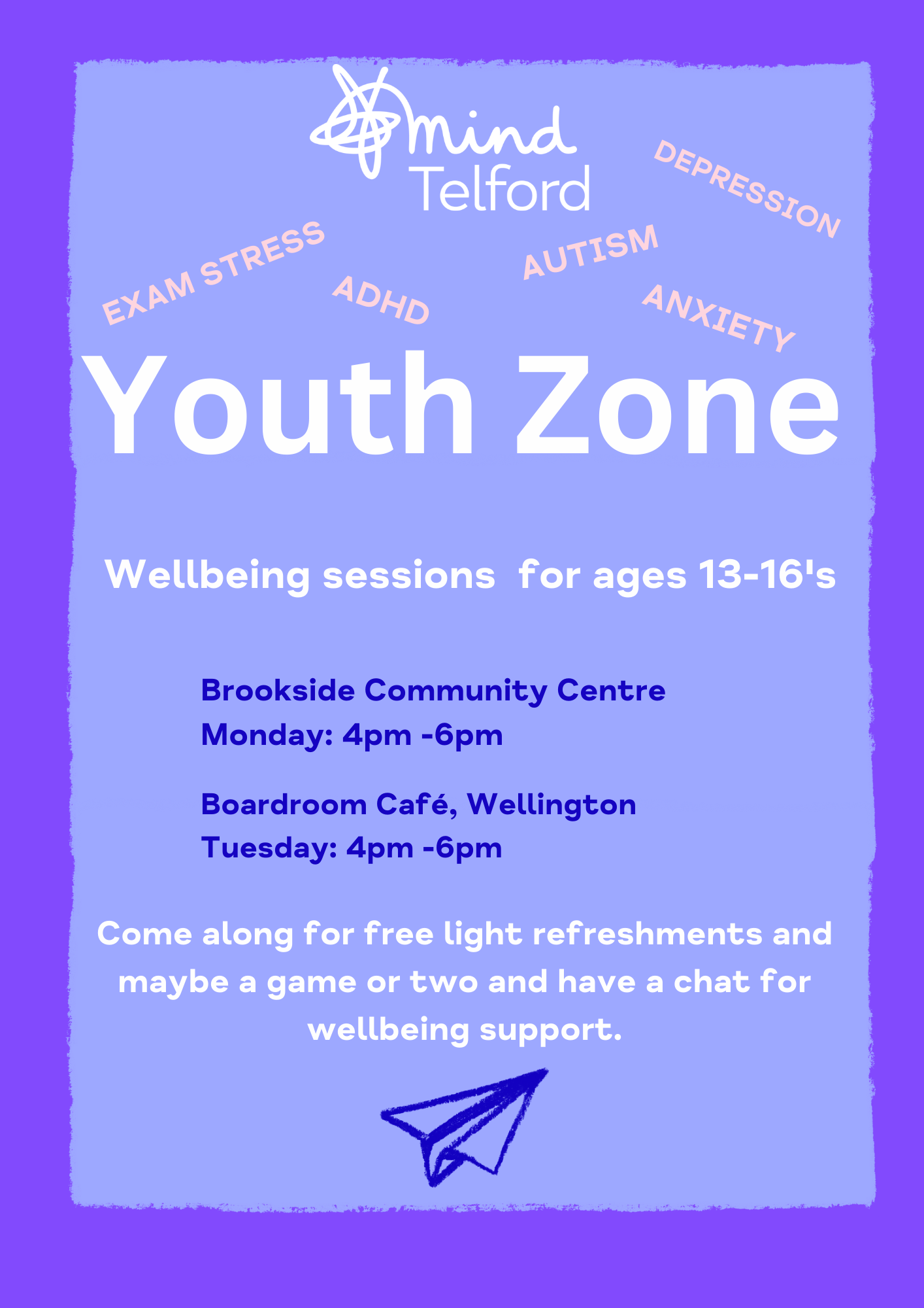 Wellbeing Sessions for ages 13 - 16's